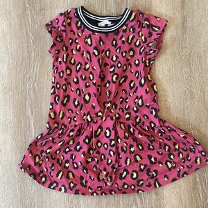 Truly Me pink and navy leopard dress 3T